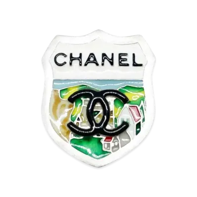 CHANEL Coat of Arms Pin in Silver Plate Metal