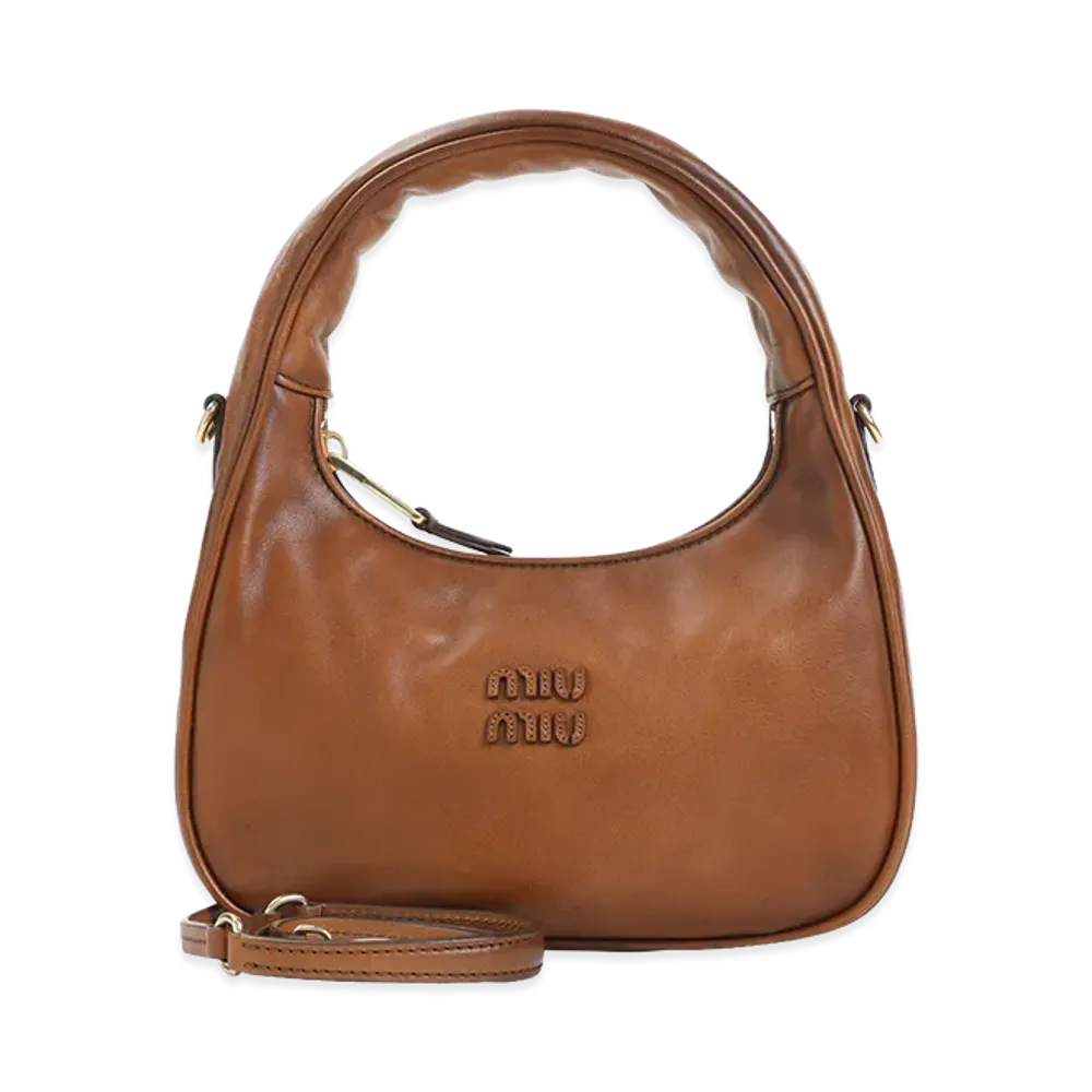 MIU MIU Women's Hobo Wander Handbag "Brown"