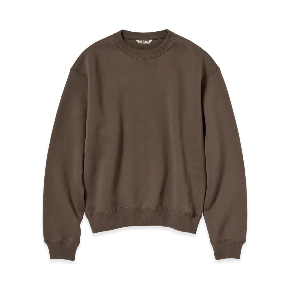 AURALEE Women's Smooth Soft Sweat P/O "Dark Brown"