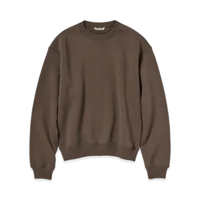 AURALEE Women's Smooth Soft Sweat P/O "Dark Brown"
