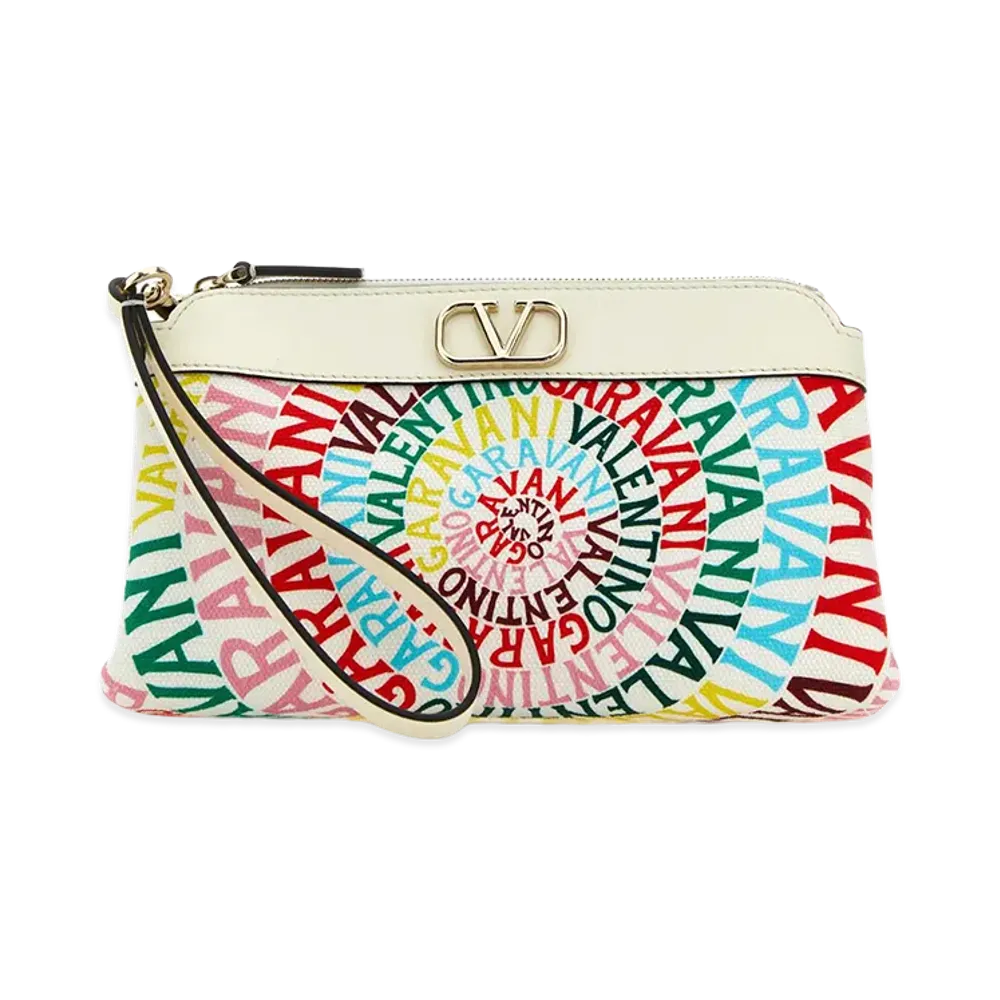 Valentino Women's Canvas And Leather Garavani Escape Clutch "Printed"