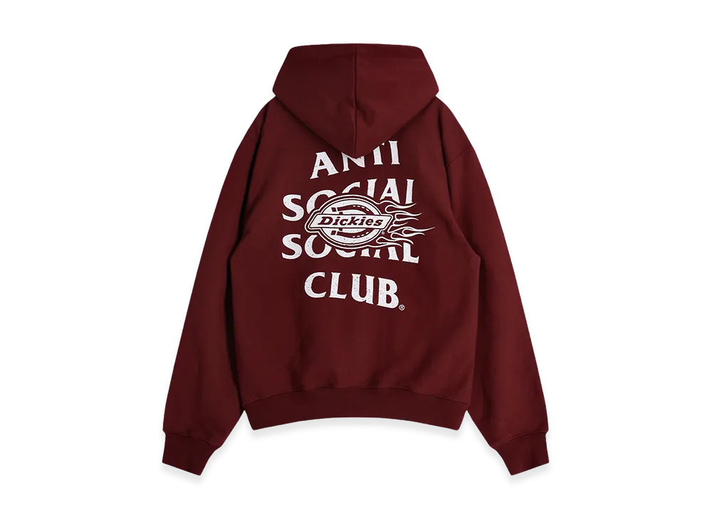 ANTI SOCIAL SOCIAL CLUB x Dickies Flame Hoodie "Burgundy"