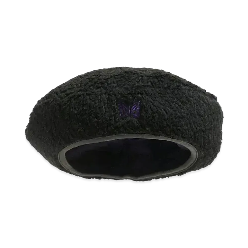 Needles BERET - FAUX BOA "Black"