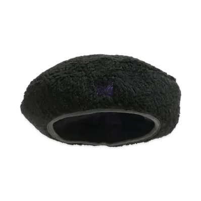 Needles BERET - FAUX BOA "Black"