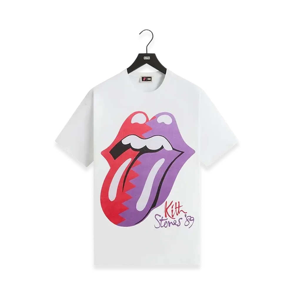 Kith x The Rolling Stones 1989 Tongue Vintage Tee "White"