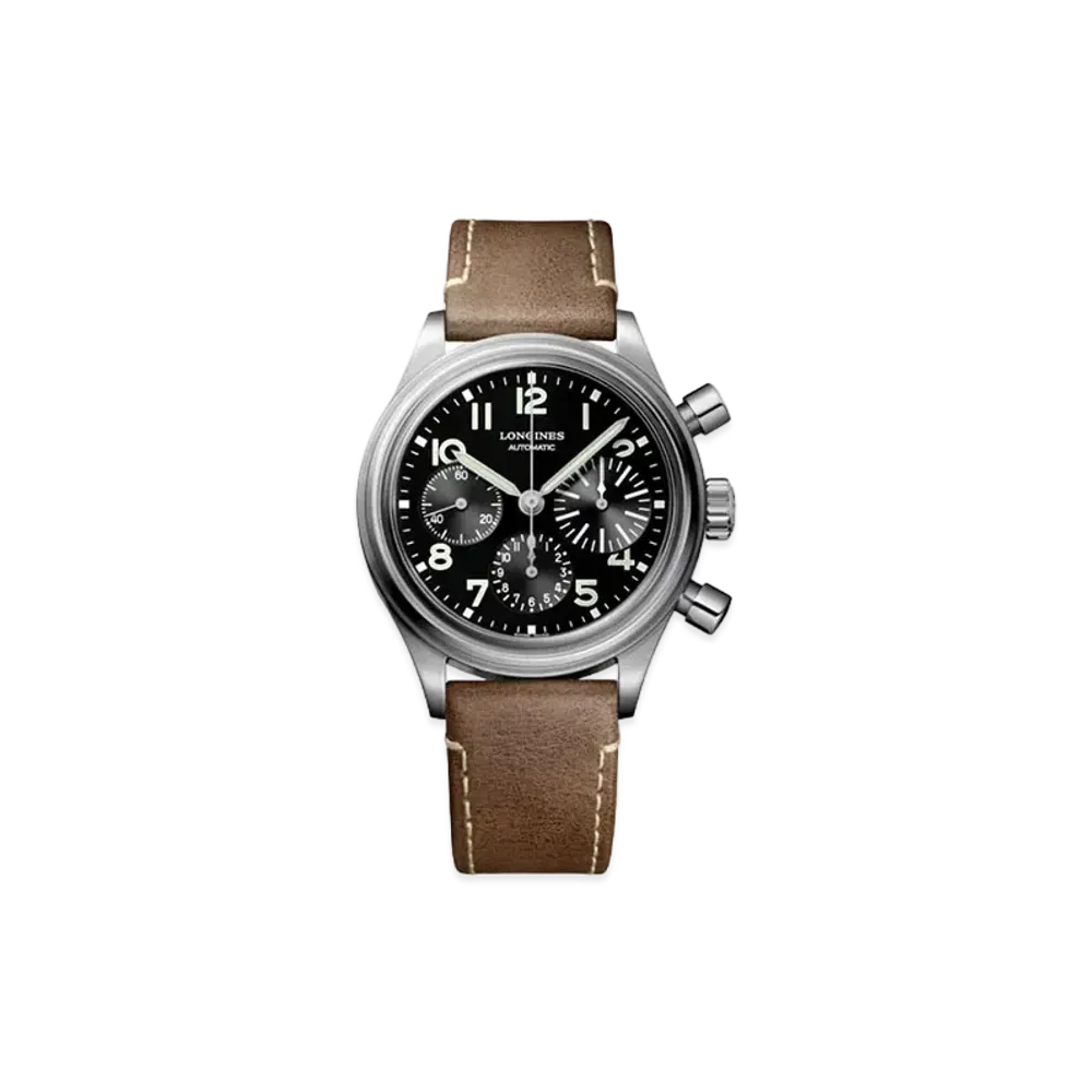 Longines Heritage Avigation 41.00 mm Big Eye "Black/Stainless Steel/Brown" L2.816.4.53.2