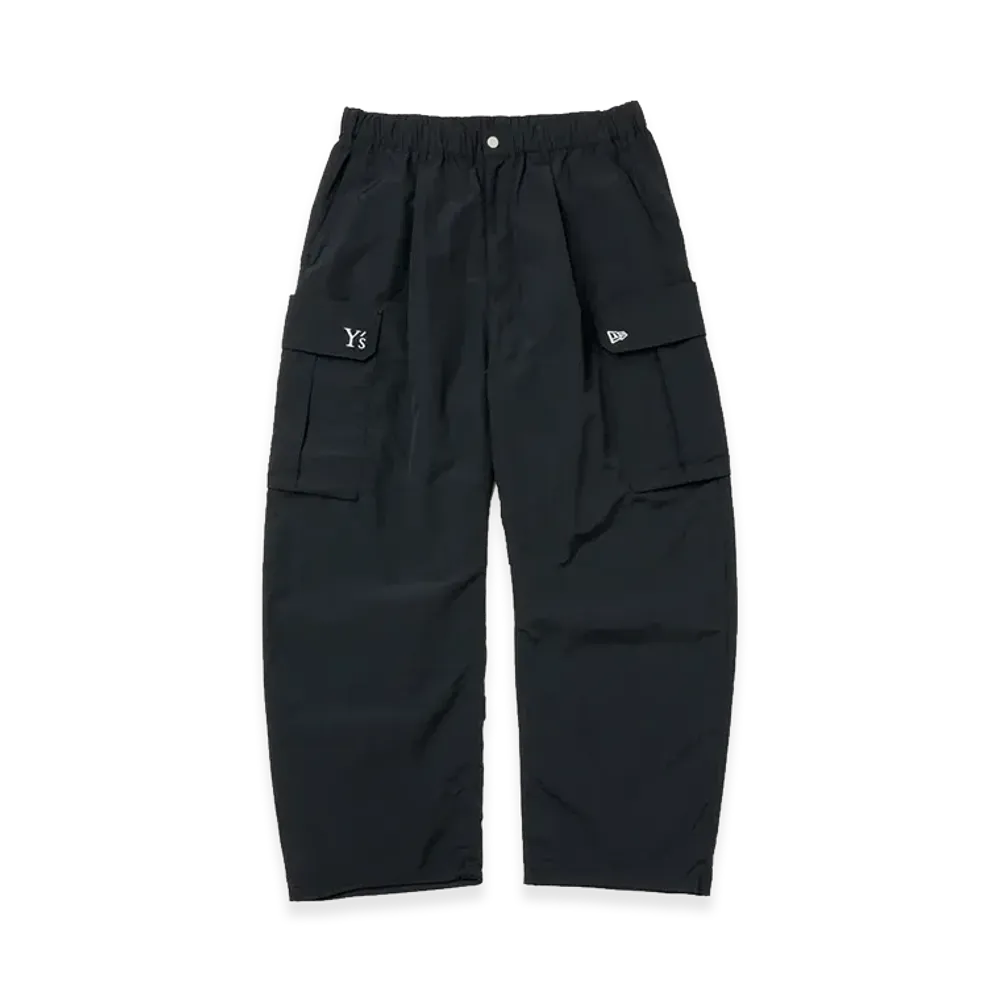 NEW ERA x Y's Oversized Nylon Cargo Pants FW26 "Black"