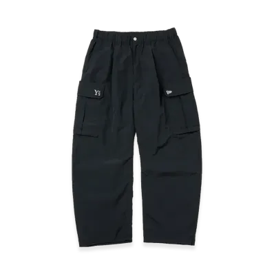 NEW ERA x Y's Oversized Nylon Cargo Pants FW26 "Black"