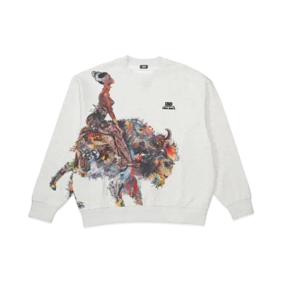 Kith x Penda Diakite Artist Nelson Crewneck "Light Heather Grey"