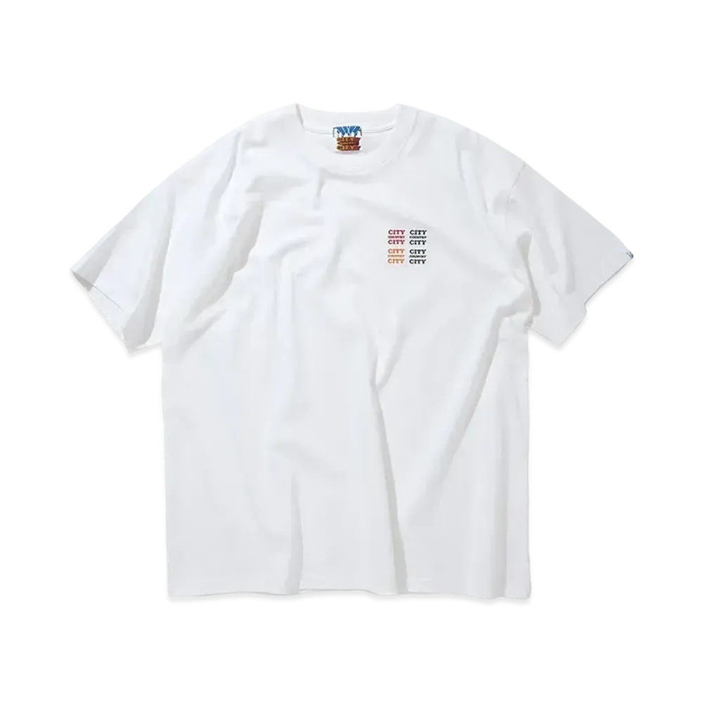 CITY COUNTRY CITY Embroidered Logo Cotton T-shirt_CCCC "WHITE"