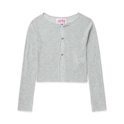 A BATHING APE Button Front Distressed Cardigan "Gray"