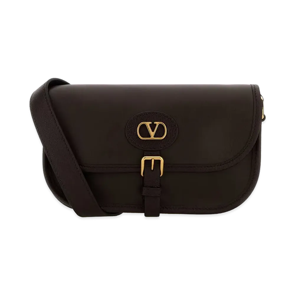 Valentino Leather Antibes Crossbody Bag "Brown"