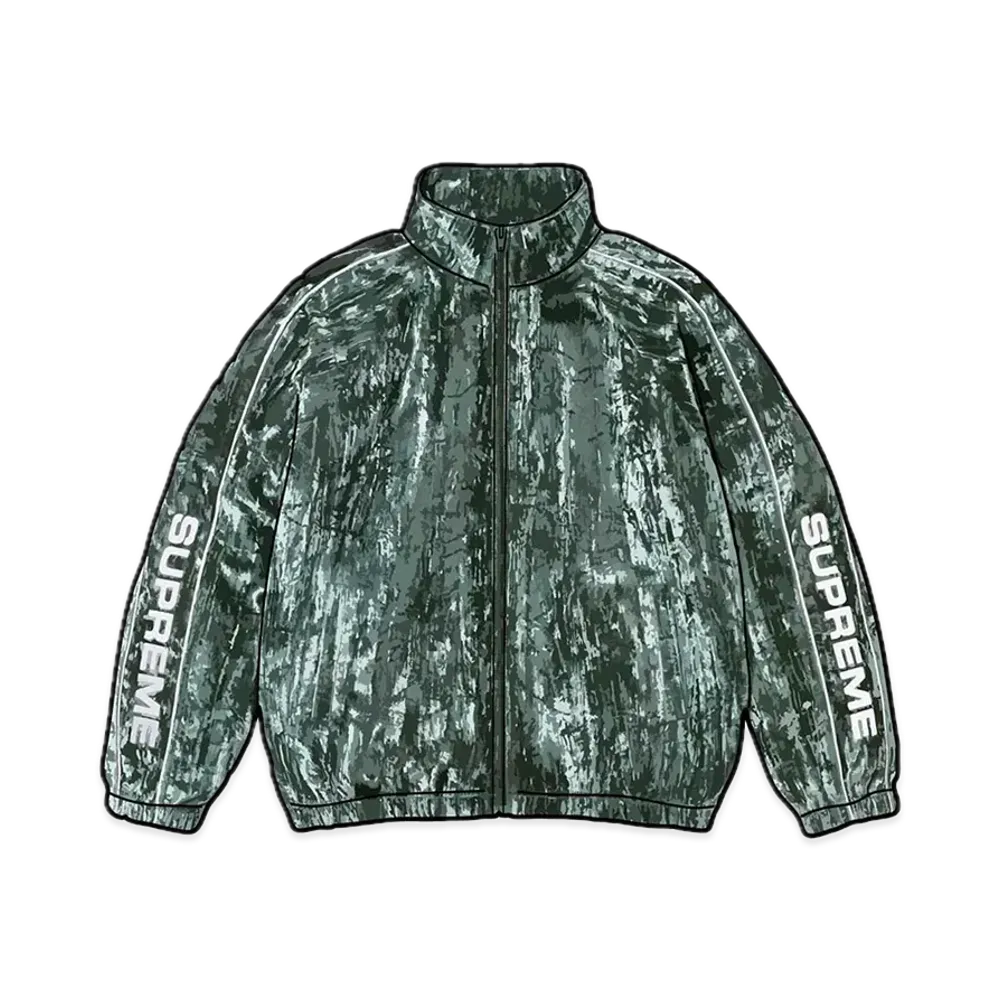 Supreme Crushed Velvet Track Jacket "Olive"
