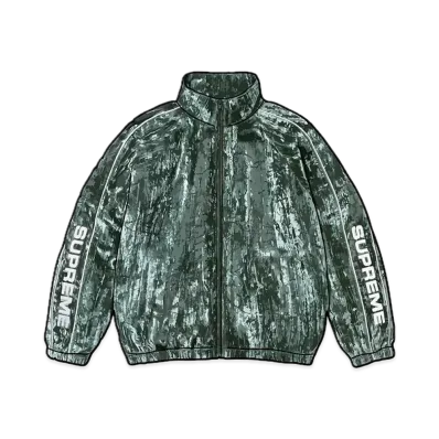 Supreme Crushed Velvet Track Jacket "Olive"