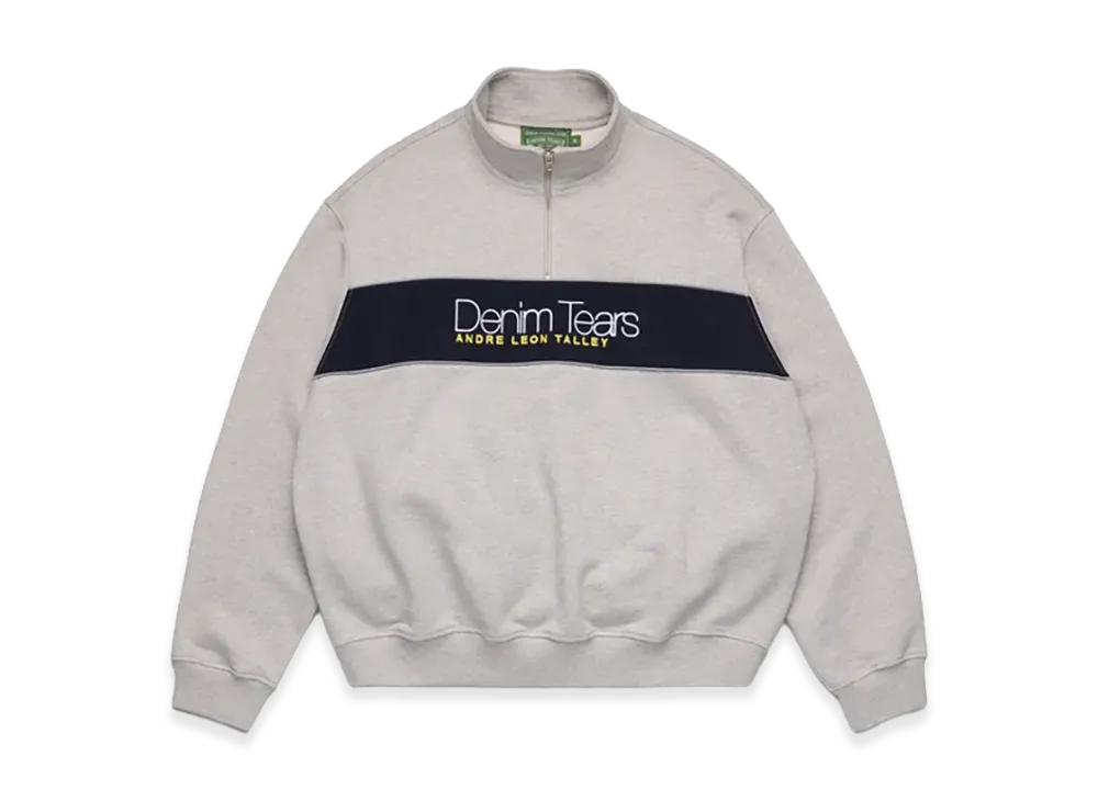 DENIM TEARS André Leon Talley Quarter-Zip Sweatshirt "Grey"
