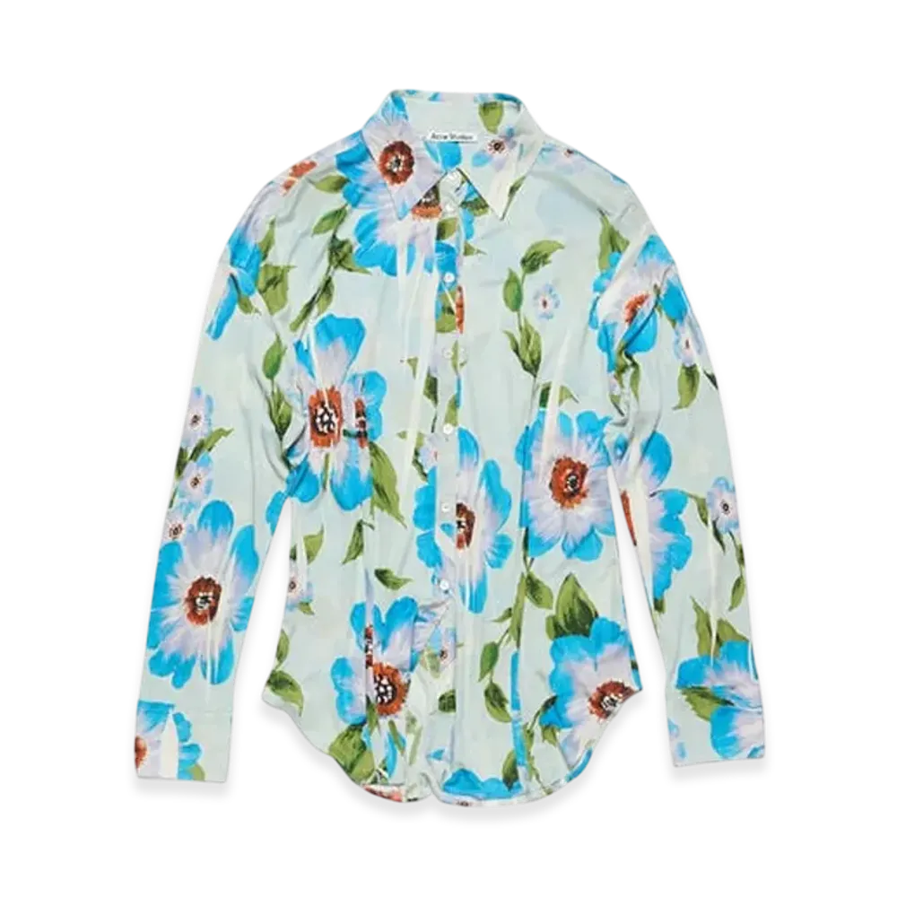 Acne Studios Button Up Printed Shirt "Multi/Blue"
