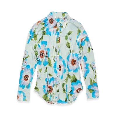 Acne Studios Button Up Printed Shirt "Multi/Blue"