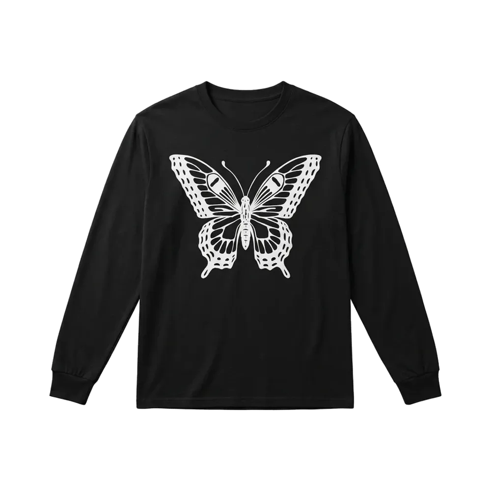 Girls Don't Cry Butterfly L/S T-Shirt "Black"