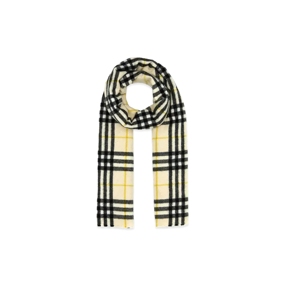 Burberry Embroidered Cashmere Scarf "Yellow"