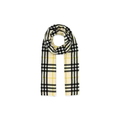 Burberry Embroidered Cashmere Scarf "Yellow"