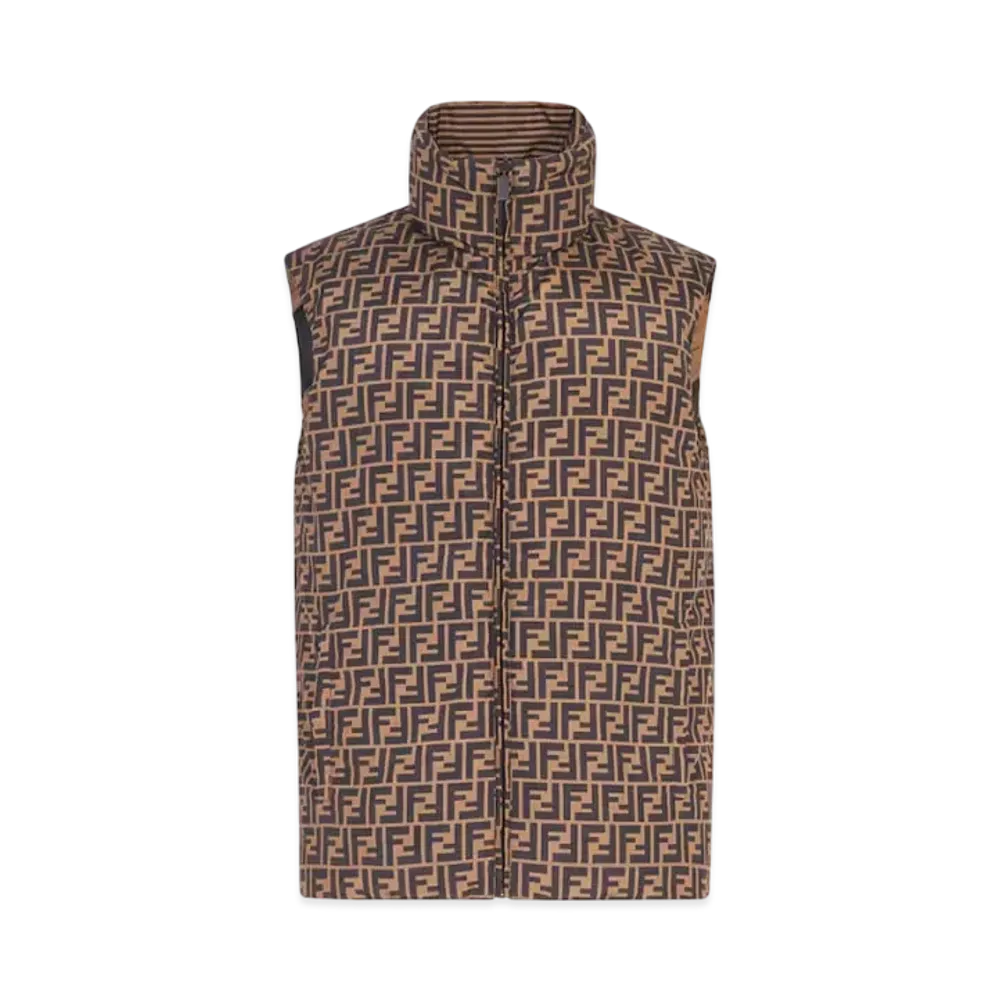 FENDI Men's Gilet Nylon Vest "Brown"