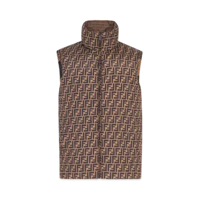 FENDI Men's Gilet Nylon Vest "Brown"