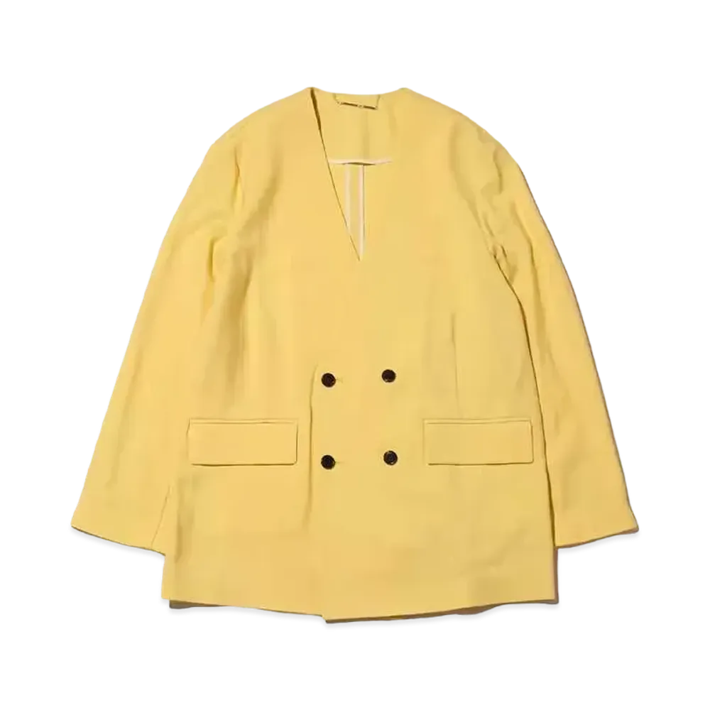 atmos pink Collarless Suit Jacket "Yellow"