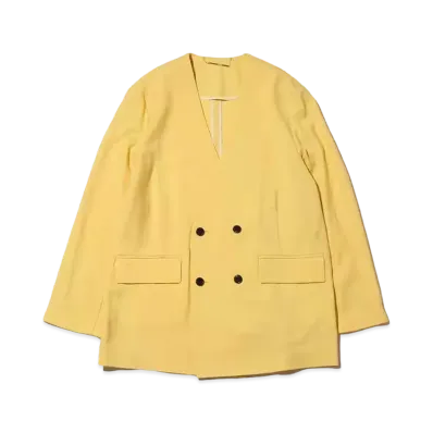 atmos pink Collarless Suit Jacket "Yellow"