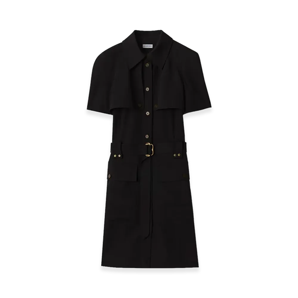 Burberry Women's Wool Trench Dress "Black"