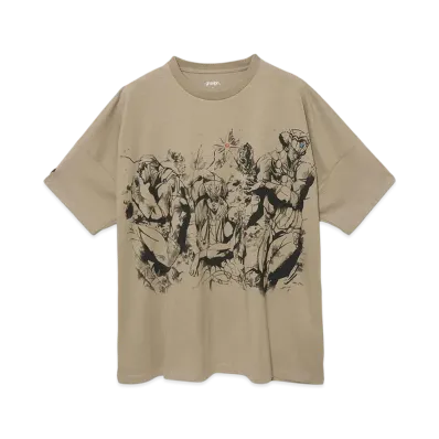 graniph x JOJO'S BIZARRE ADVENTURE Pillar Man Super Wide Silhouette T-Shirt "Beige"