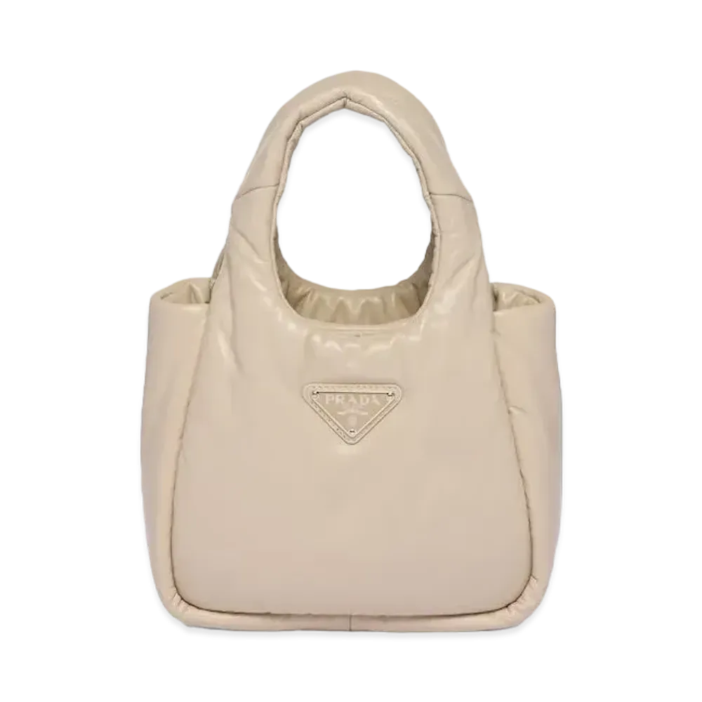 PRADA Soft Padded Nappa Leather Mini Hand Bag "Desert Beige"