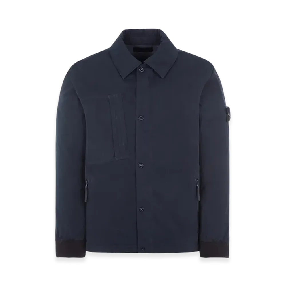 Stone Island 422F1 Ghost Piece Mac O-Ventile Down Jacket - 23FW "Navy Blue"