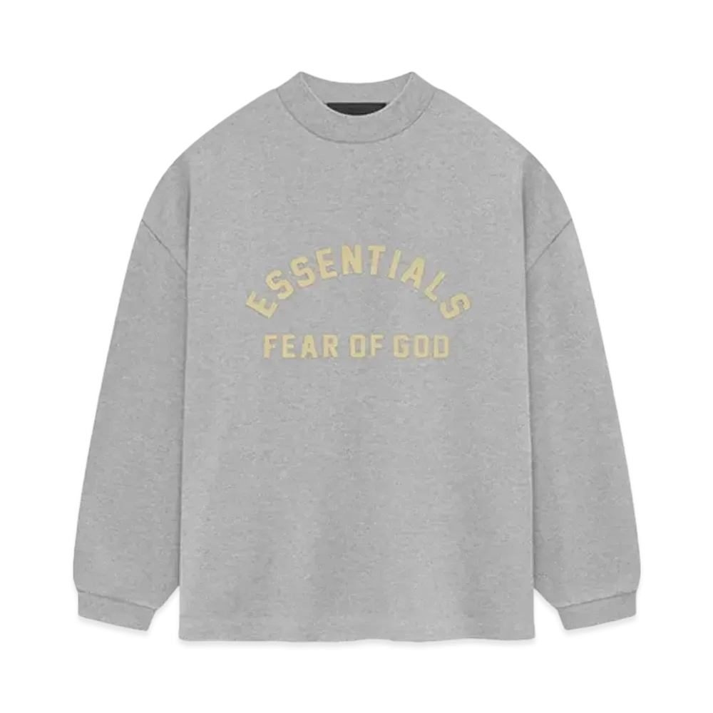 FEAR OF GOD ESSENTIALS Heavy Jersey Longsleeve T-shirt "Light Heather Grey"