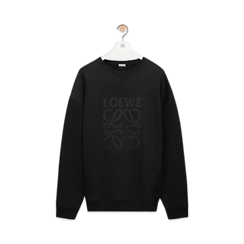 LOEWE Men's Regular Fit Sweatshirt in Cotton "Black"