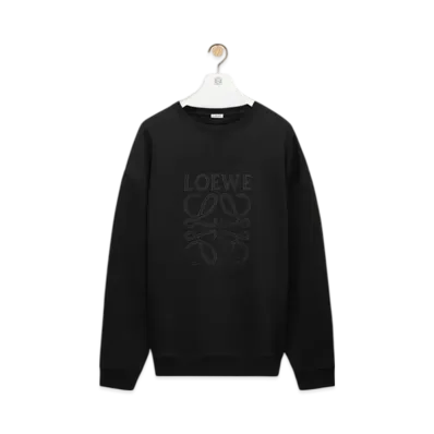 LOEWE Men's Regular Fit Sweatshirt in Cotton "Black"