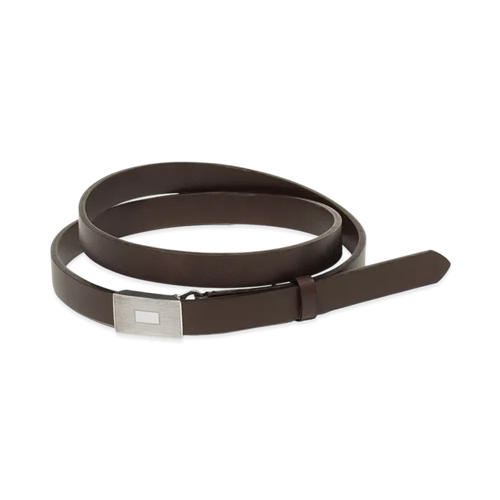 AURALEE Women's Slide Buckle Belt "Brown"