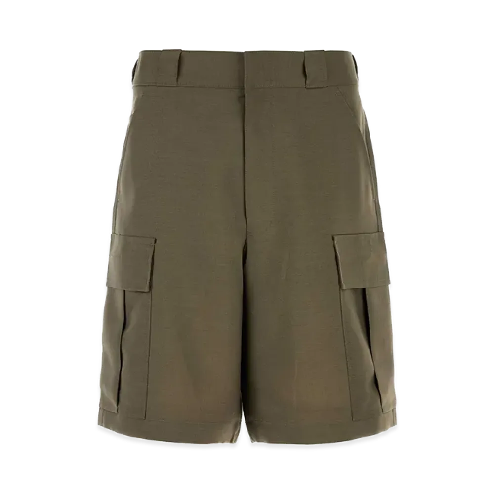 PRADA Mohair Blend Bermuda Shorts "Green"