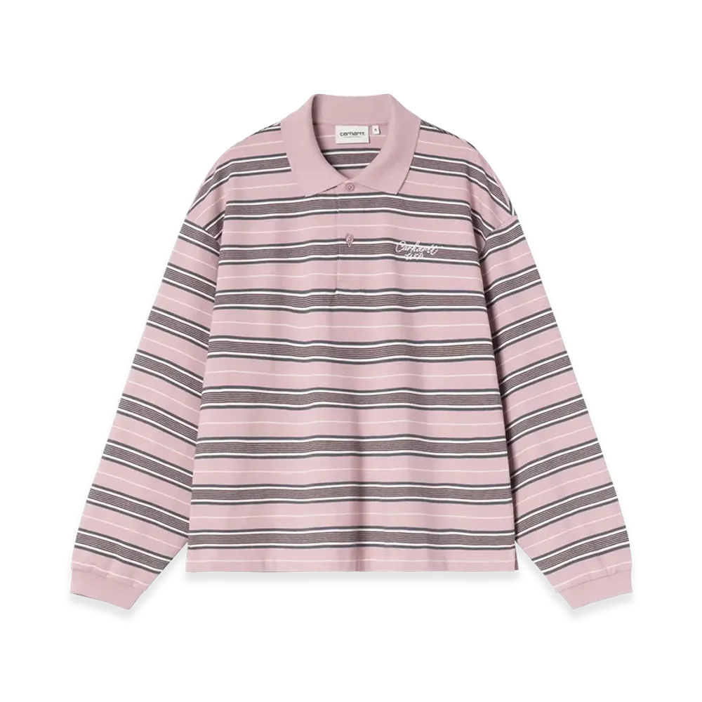 Carhartt WIP Women's L/S Bronson Polo "Bronson Stripe/Hortensia"