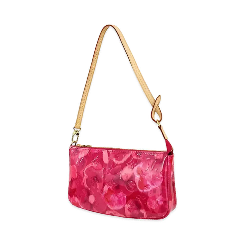Louis Vuitton Pochette Accessoires Monogram Vernis Ikat Flower "Rose Indien"
