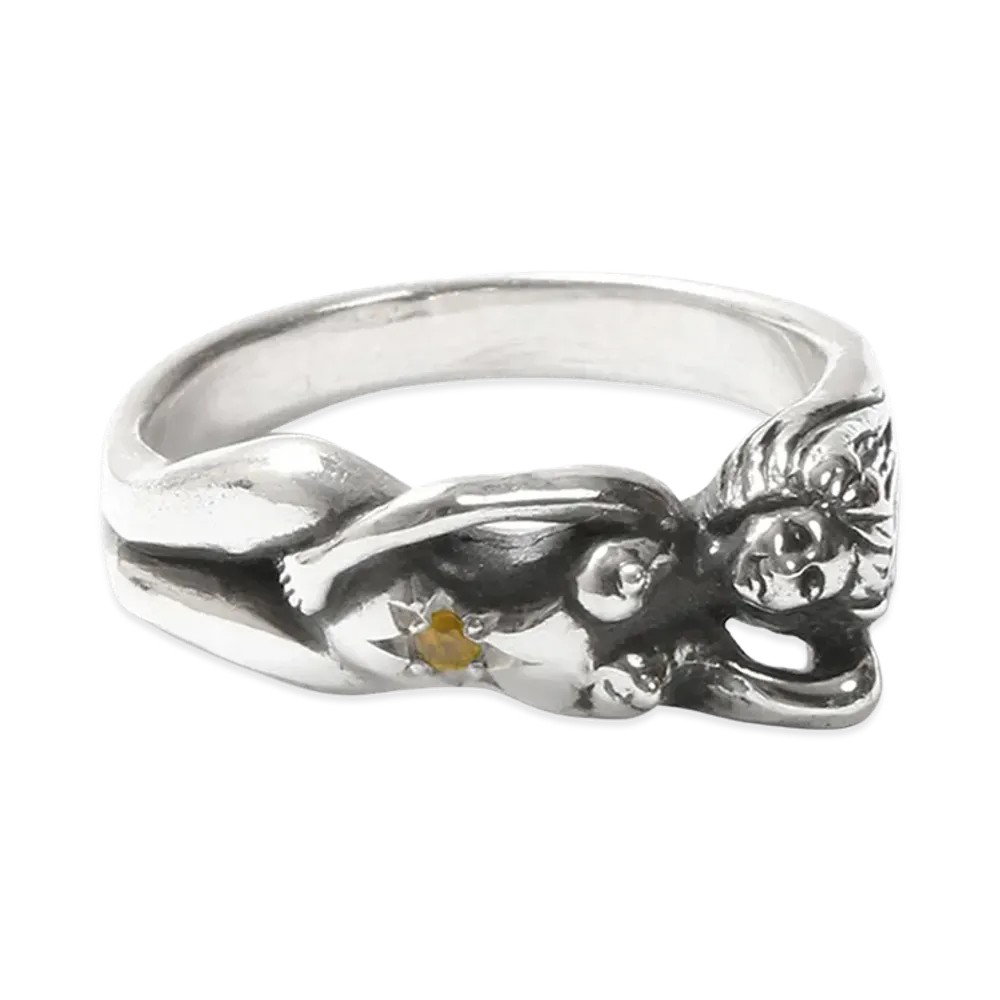 WACKO MARIA Nude Ring "Silver/Yellow Spphire"