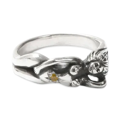 WACKO MARIA Nude Ring "Silver/Yellow Spphire"