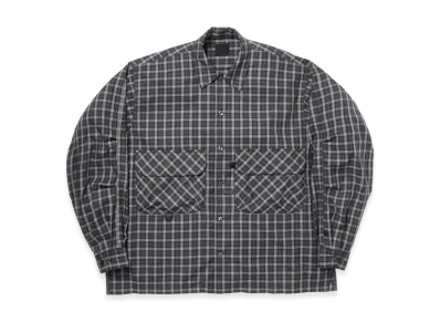 DAIWA PIER39 Women's Tech Sports Open Collar Shirt L/S Gren Plaid "Charcoal"