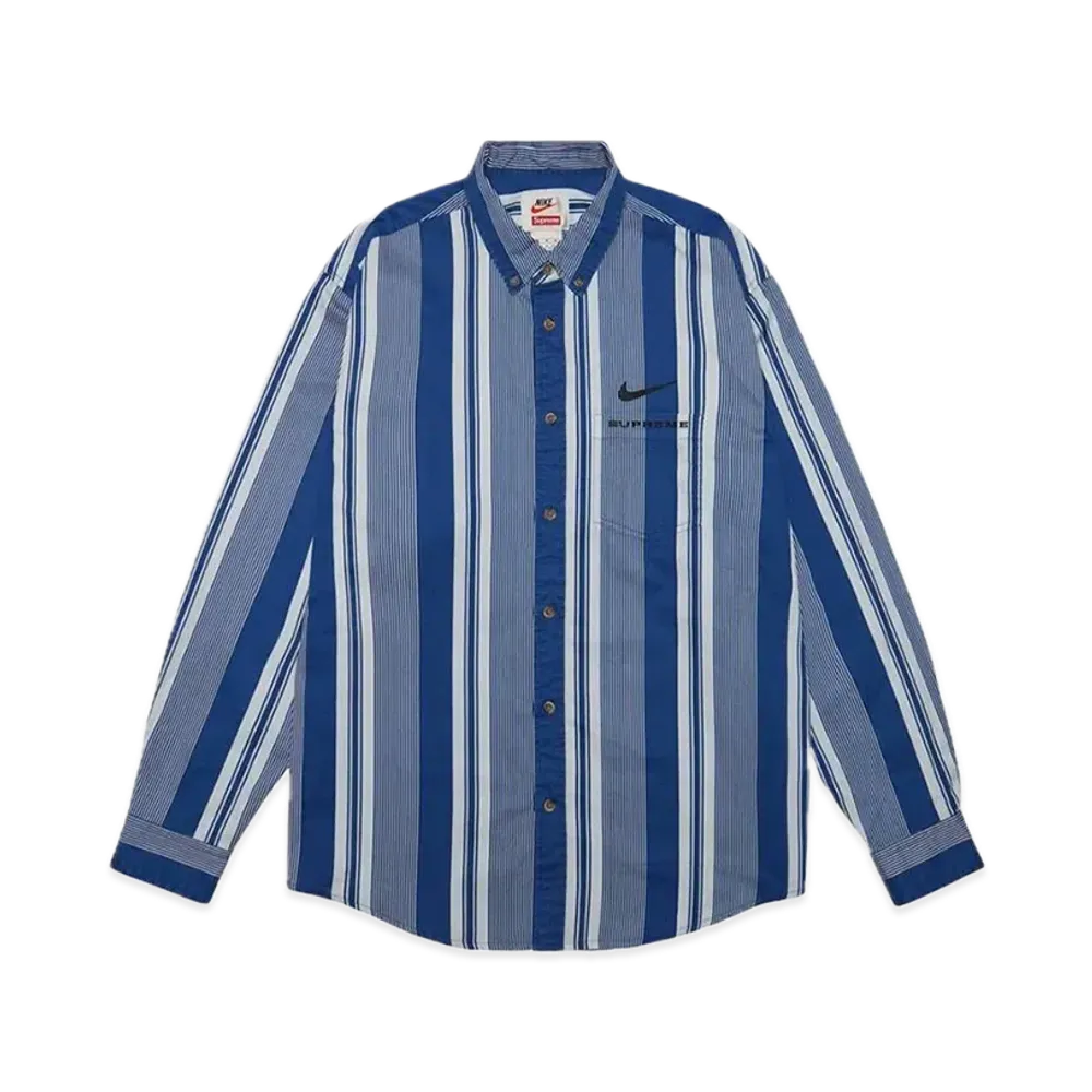Supreme x Nike Cotton Twill Shirt "Blue"