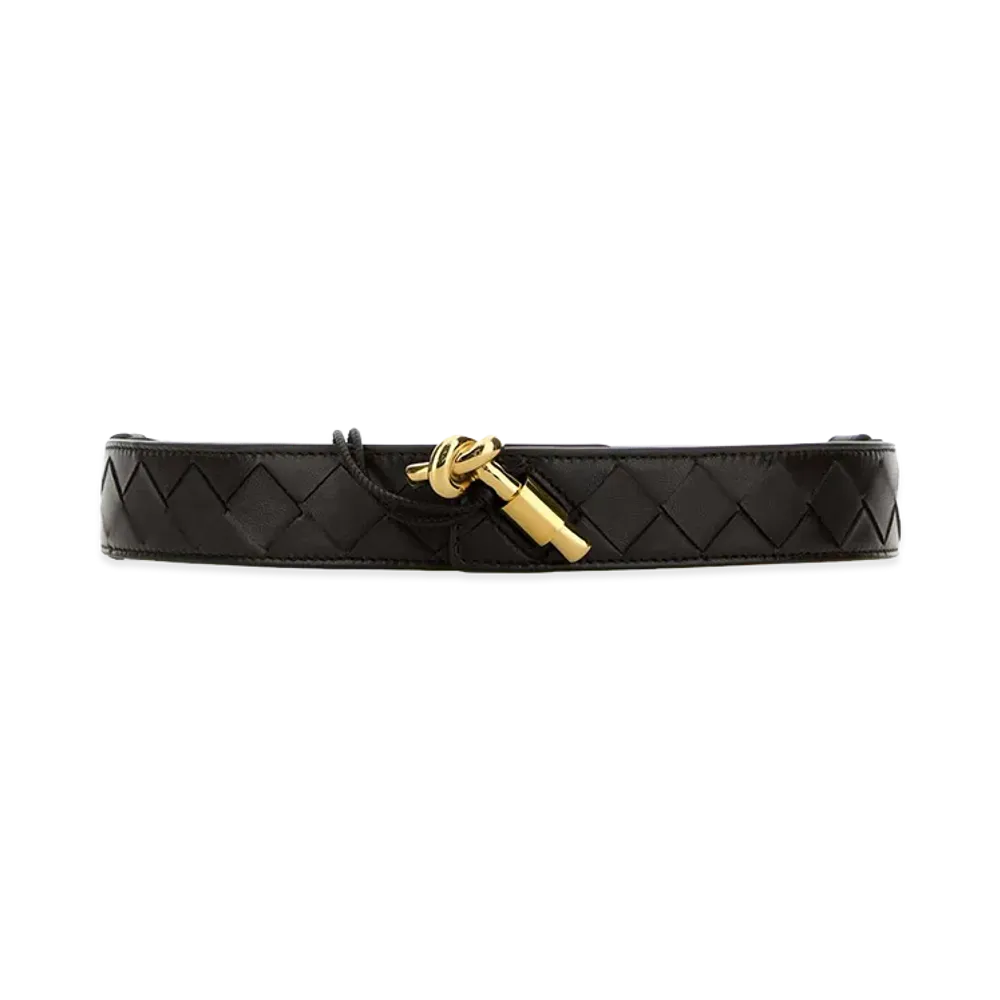 Bottega Veneta Women's Leather Belt "Dark Brown"