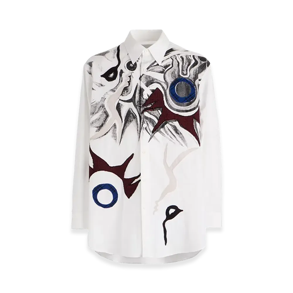 Ground Y x Taro Okamoto Mixed-Media Composition Shirts ”I Am in the Sky” "White"