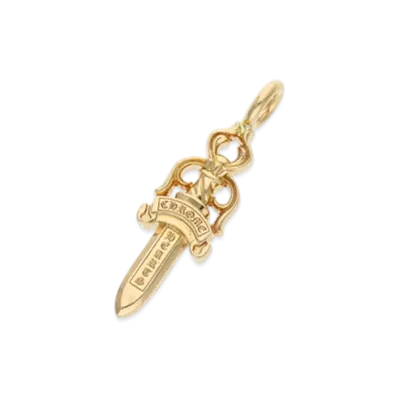 Chrome Hearts 22K Double Dagger Pendant "Yellow Gold"