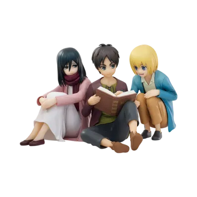 BANDAI "Ichiban Kuji" -Attack on Titan ~Rumble of the Earth~- A Prize Eren & Mikasa & Armin Figure ~The world outside the walls~