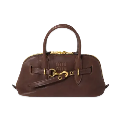 MIUMIU Aventure Nappa Leather Top Handle Bag "Brown"