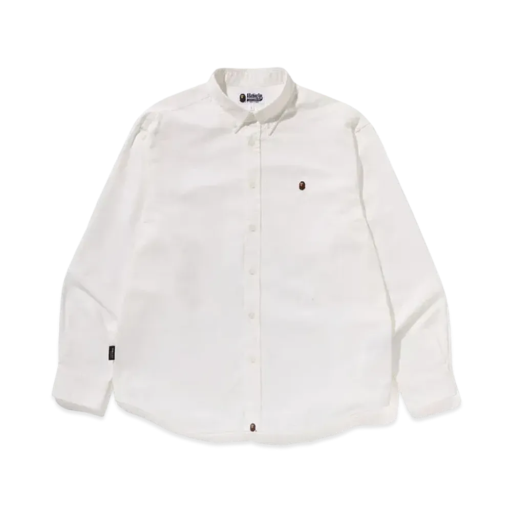 A BATHING APE One Point Oxford LS Shirt "White"