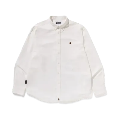 A BATHING APE One Point Oxford LS Shirt "White"